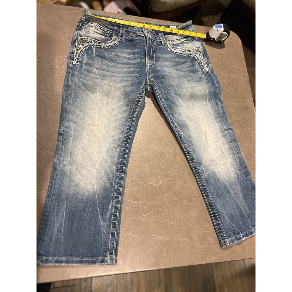 Miss Me Women's Blue Cuffed Capri Jeans Size 30